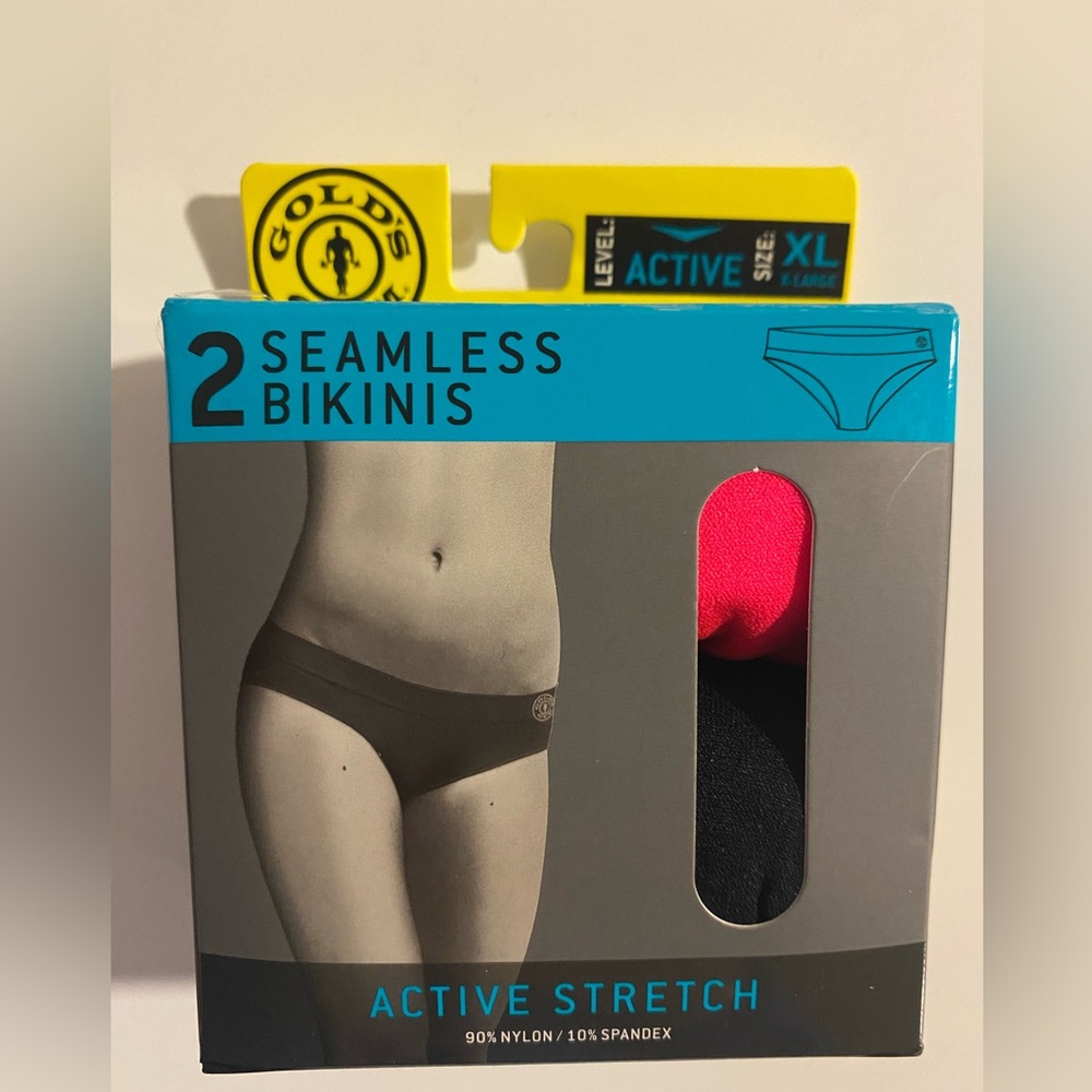 Gold’s Gym Seamless Bikinis - Black and Pink, size: XL